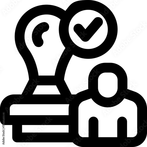 approved line icon. Clean and minimalist vector icon for websites, mobile apps, presentations, and logos. Fully scalable and customizable for any project.