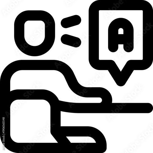 answer line icon. Clean and minimalist vector icon for websites, mobile apps, presentations, and logos. Fully scalable and customizable for any project.