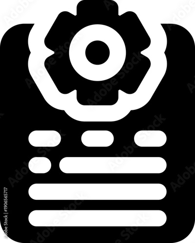 job description glyph icon. Strong and solid vector icon for websites, mobile interfaces, presentations, and visual branding. High quality and easy to edit.