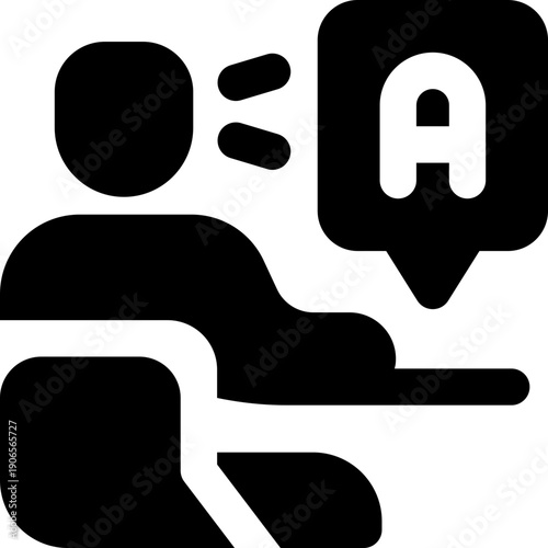 answer glyph icon. Strong and solid vector icon for websites, mobile interfaces, presentations, and visual branding. High quality and easy to edit.