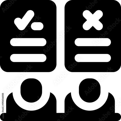 candidate glyph icon. Strong and solid vector icon for websites, mobile interfaces, presentations, and visual branding. High quality and easy to edit.