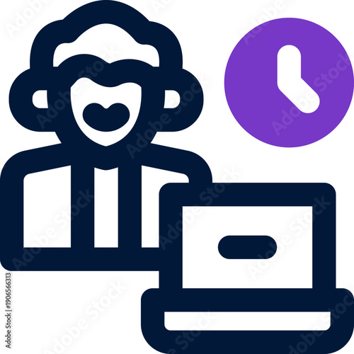 full time job duotone icon. Sleek and modern vector icon for websites, mobile apps, marketing materials, and corporate design. Fully scalable and ready to use.