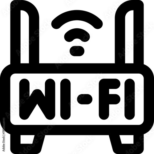 wifi line icon. Clean and minimalist vector icon for websites, mobile apps, presentations, and logos. Fully scalable and customizable for any project.