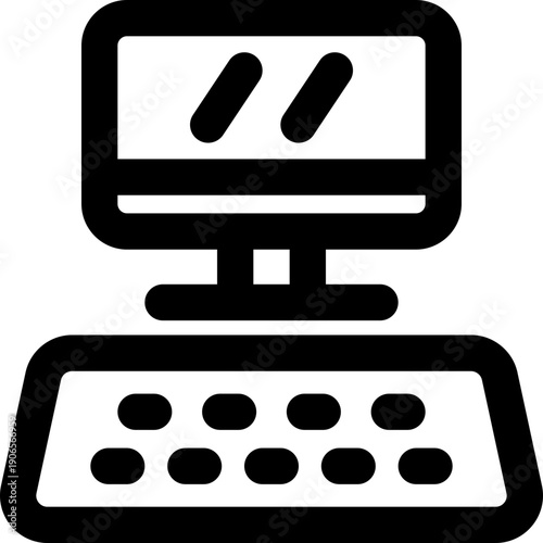 computer line icon. Clean and minimalist vector icon for websites, mobile apps, presentations, and logos. Fully scalable and customizable for any project.