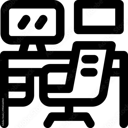 workplace line icon. Clean and minimalist vector icon for websites, mobile apps, presentations, and logos. Fully scalable and customizable for any project.