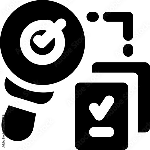 identify glyph icon. Strong and solid vector icon for websites, mobile interfaces, presentations, and visual branding. High quality and easy to edit.