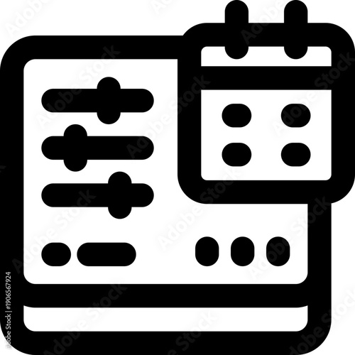 schedule control line icon. Clean and minimalist vector icon for websites, mobile apps, presentations, and logos. Fully scalable and customizable for any project.