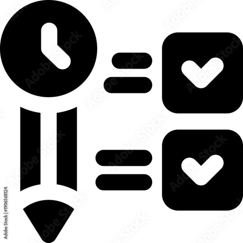 daily tasks glyph icon. Strong and solid vector icon for websites, mobile interfaces, presentations, and visual branding. High quality and easy to edit.