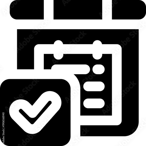 checklist glyph icon. Strong and solid vector icon for websites, mobile interfaces, presentations, and visual branding. High quality and easy to edit.