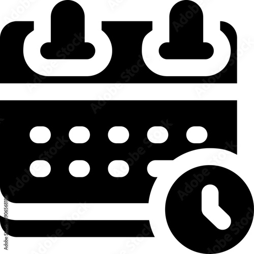 schedule glyph icon. Strong and solid vector icon for websites, mobile interfaces, presentations, and visual branding. High quality and easy to edit.