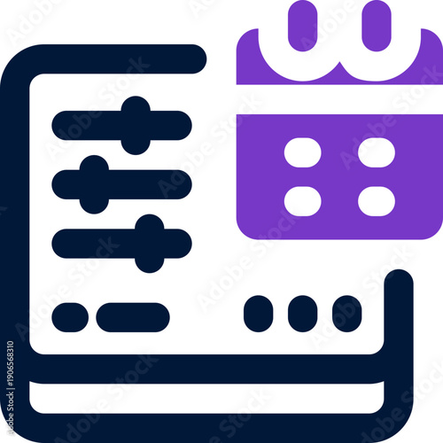 schedule control duotone icon. Sleek and modern vector icon for websites, mobile apps, marketing materials, and corporate design. Fully scalable and ready to use.