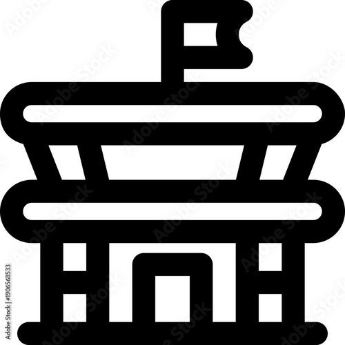 stadium line icon. Clean and minimalist vector icon for websites, mobile apps, presentations, and logos. Fully scalable and customizable for any project.