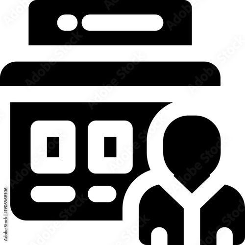 organizer glyph icon. Strong and solid vector icon for websites, mobile interfaces, presentations, and visual branding. High quality and easy to edit.