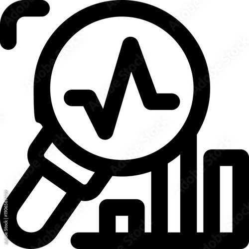 analytical line icon. Clean and minimalist vector icon for websites, mobile apps, presentations, and logos. Fully scalable and customizable for any project.