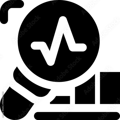 analytical glyph icon. Strong and solid vector icon for websites, mobile interfaces, presentations, and visual branding. High quality and easy to edit.