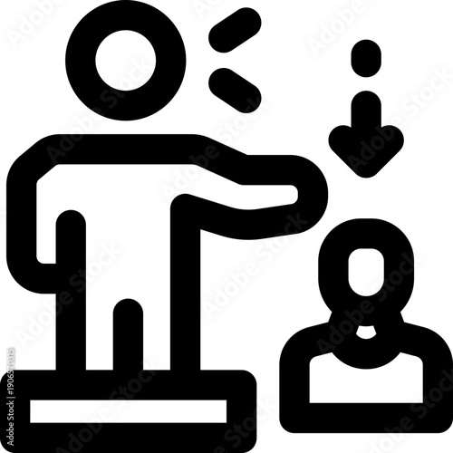 manipulation line icon. Clean and minimalist vector icon for websites, mobile apps, presentations, and logos. Fully scalable and customizable for any project.