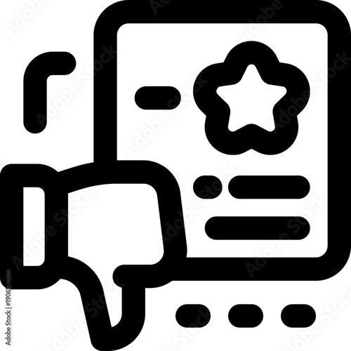 negative review line icon. Clean and minimalist vector icon for websites, mobile apps, presentations, and logos. Fully scalable and customizable for any project.