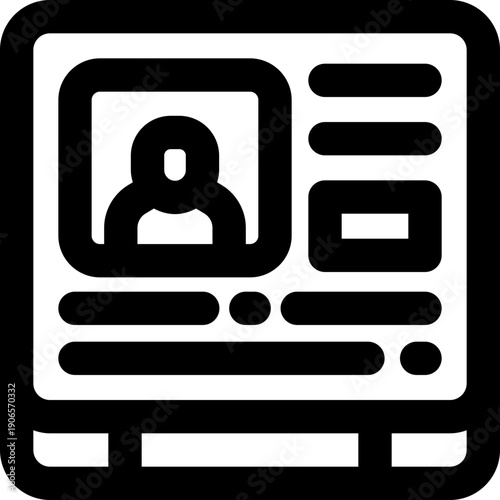 profile line icon. Clean and minimalist vector icon for websites, mobile apps, presentations, and logos. Fully scalable and customizable for any project.