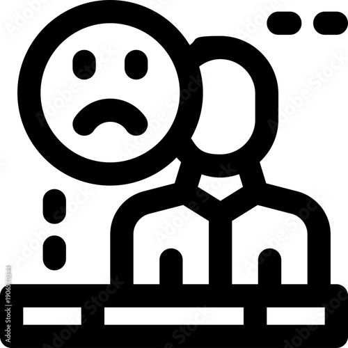 dissatisfied line icon. Clean and minimalist vector icon for websites, mobile apps, presentations, and logos. Fully scalable and customizable for any project.