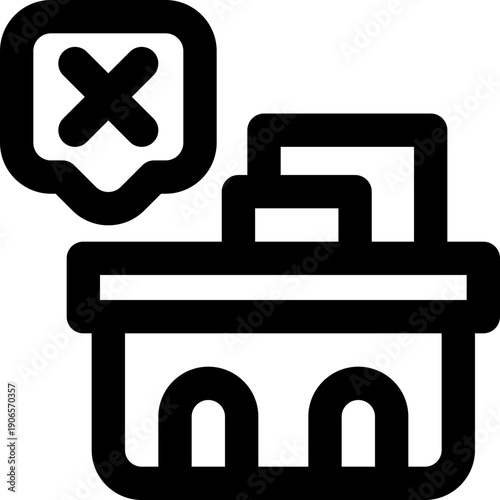 not qualified line icon. Clean and minimalist vector icon for websites, mobile apps, presentations, and logos. Fully scalable and customizable for any project.