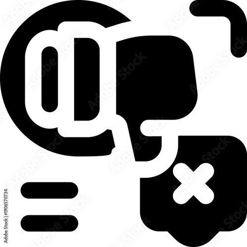 failing glyph icon. Strong and solid vector icon for websites, mobile interfaces, presentations, and visual branding. High quality and easy to edit.