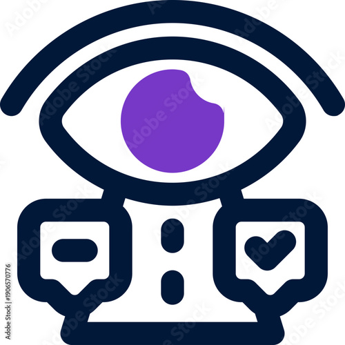 oversee duotone icon. Sleek and modern vector icon for websites, mobile apps, marketing materials, and corporate design. Fully scalable and ready to use.