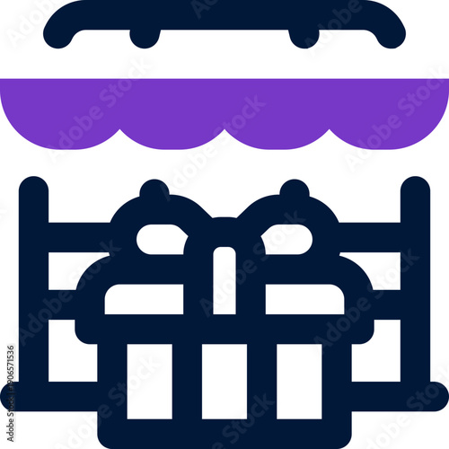 gift shop duotone icon. Sleek and modern vector icon for websites, mobile apps, marketing materials, and corporate design. Fully scalable and ready to use.