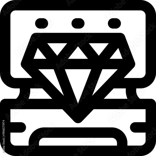 gem line icon. clean and minimalist vector icon for websites, mobile apps, presentations, and logos. fully scalable and customizable for any project.