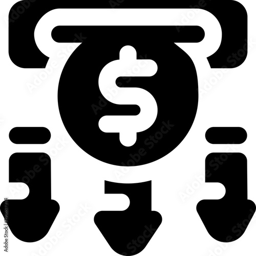 spending glyph icon. strong and solid vector icon for websites, mobile interfaces, presentations, and visual branding. high quality and easy to edit.