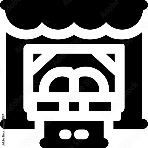 gift shop glyph icon. strong and solid vector icon for websites, mobile interfaces, presentations, and visual branding. high quality and easy to edit.