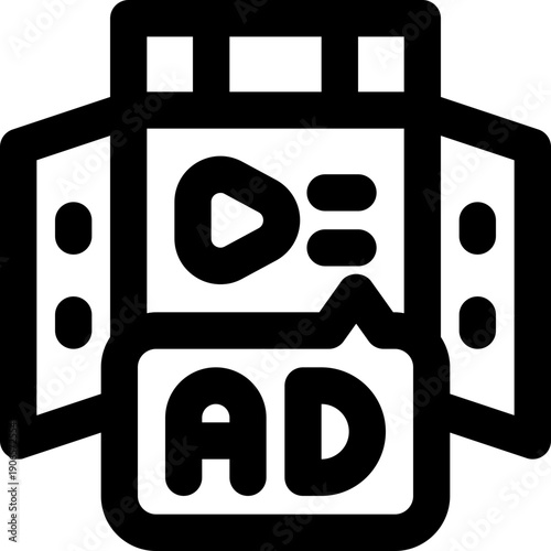 advertisement line icon. Clean and minimalist vector icon for websites, mobile apps, presentations, and logos. Fully scalable and customizable for any project.