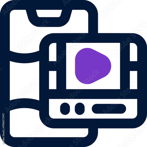 video player duotone icon. Sleek and modern vector icon for websites, mobile apps, marketing materials, and corporate design. Fully scalable and ready to use.