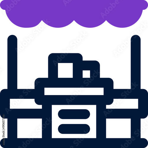 advertising stand duotone icon. Sleek and modern vector icon for websites, mobile apps, marketing materials, and corporate design. Fully scalable and ready to use.