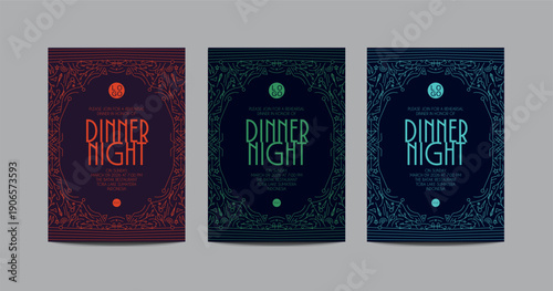 Abstract Dinner Night Invitation Template