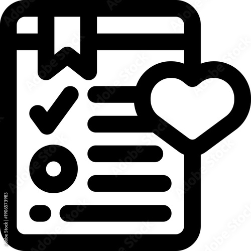 wishlist line icon. Clean and minimalist vector icon for websites, mobile apps, presentations, and logos. Fully scalable and customizable for any project.