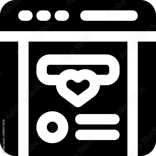 website glyph icon. Strong and solid vector icon for websites, mobile interfaces, presentations, and visual branding. High quality and easy to edit.