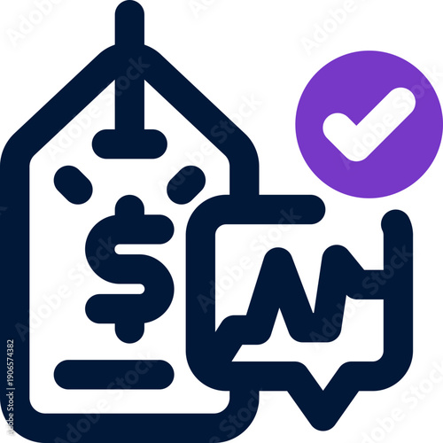 price tracker duotone icon. Sleek and modern vector icon for websites, mobile apps, marketing materials, and corporate design. Fully scalable and ready to use.