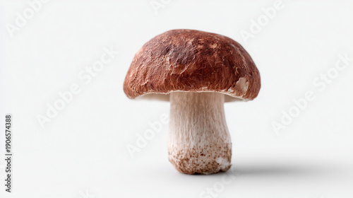 Mushroom: A single, earthy-toned mushroom stands prominently, its cap and stem delicately defined, hinting at its potential culinary allure and natural origin.
