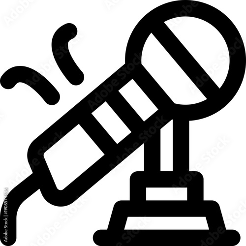 microphone line icon. Clean and minimalist vector icon for websites, mobile apps, presentations, and logos. Fully scalable and customizable for any project.