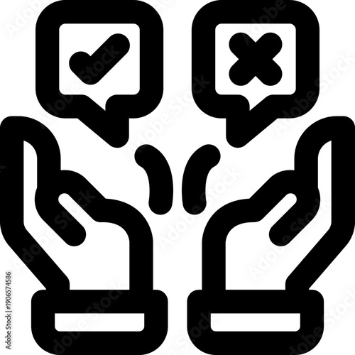 decision making line icon. Clean and minimalist vector icon for websites, mobile apps, presentations, and logos. Fully scalable and customizable for any project.