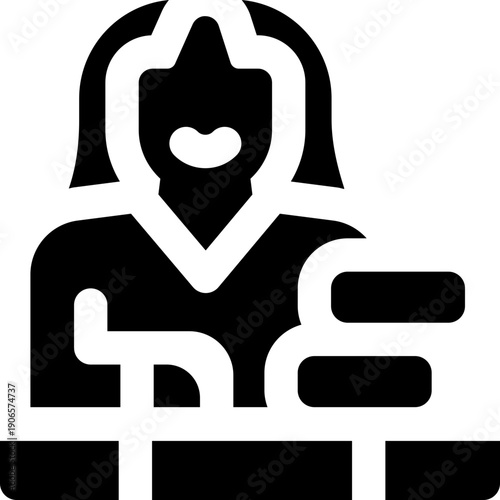 interviewer glyph icon. Strong and solid vector icon for websites, mobile interfaces, presentations, and visual branding. High quality and easy to edit.