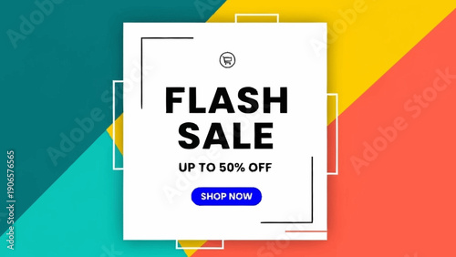 Flash Sale Advertisement with Discount Offer and Shop Now Button.