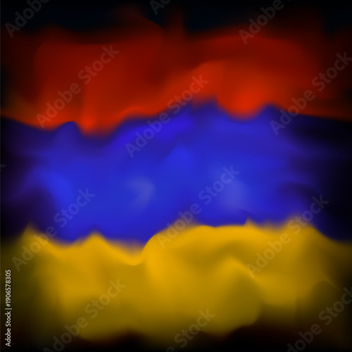 Flag of armenia. Abstract grunge background. Armenian flag. Watercolor dark background. Color grunge texture for creative design. Nation patriotic template. Armenia vector banner design