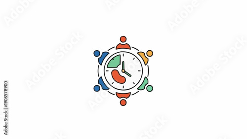 Colorful Stopwatch Graphic Design Element.