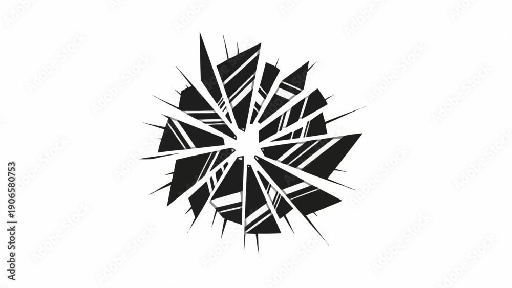 Obraz premium Black and White Abstract Geometric Shape.