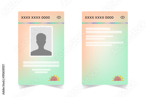 Aadhaar card digital identity, Front and Back view of new aadhaar card application design