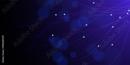 Abstract orange glowing light background with dynamic flowing lines and sparkling particles. The design features smooth curved streaks of light crossing over a dark gradient