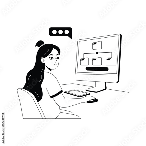 A scalable glyph illustration of project workflow and system planning