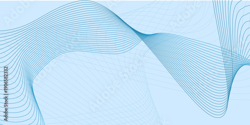 Soft blue abstract flowing lines with smooth curves, modern tech background, clean minimal wave design