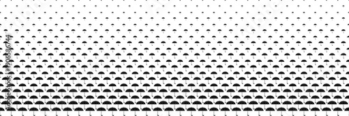 horizontal halftone of black umbrella for design and background.